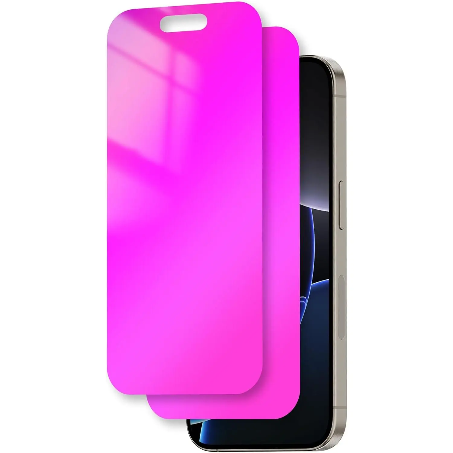 for  16 Pro Max  Screen Protector 6.9 inch Gradient Colorful 16 ProMax Tempered Glass 28? Anti-Spy Private Anti Blue Light Full Coverage Anti-Scratch  Easy Install Frame 2 Pack