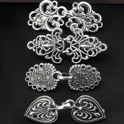 4pcs Dress Clips Back Cinch, Sweater Clips to Hold Sweater Together, Shawl Clips,Cloak Clasp,Cardigan Scarf Waist Cincher Clip,Shirt Brooch Clip for Girl Women,4 Counts Vintage Swirl Collar Clip Retro Style Zinc Alloy Match flower brooch