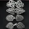 4pcs Dress Clips Back Cinch, Sweater Clips to Hold Sweater Together, Shawl Clips,Cloak Clasp,Cardigan Scarf Waist Cincher Clip,Shirt Brooch Clip for Girl Women,4 Counts Vintage Swirl Collar Clip Retro Style Zinc Alloy Match flower brooch