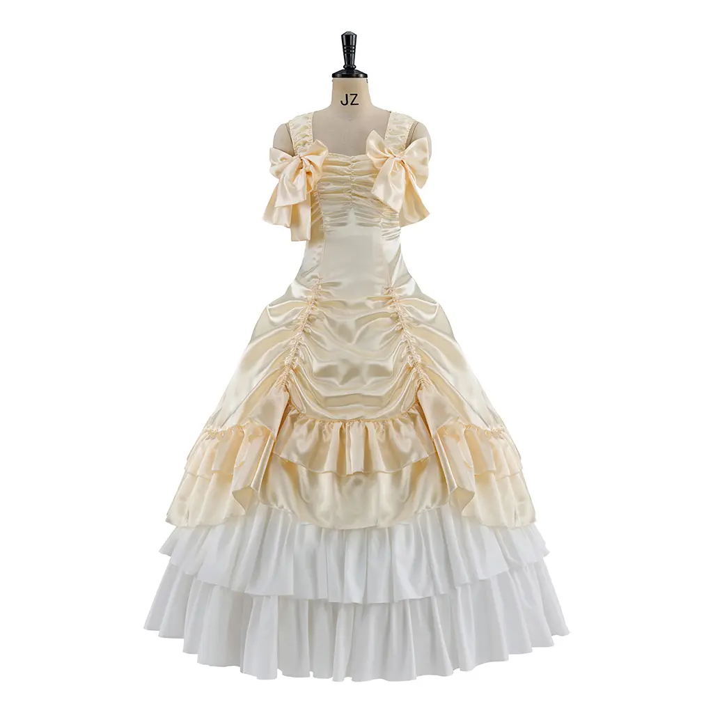 Vintage Victorian Champagne Golden Evening Dress Renaissance Pleated Ruffle Costume Gothic Lolita Ball Gown Dress - TikTok Shop Vintage Victorian Champagne Golden Evening Dress Renaissance Pleated Ruffle Costume Gothic Lolita Ball Gown Dress - TikTok Shop