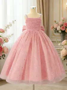 Girls' evening dress birthday dress tutu dress host piano catwalk performance princess dress flower girl wedding dress Birthday Party Dresses