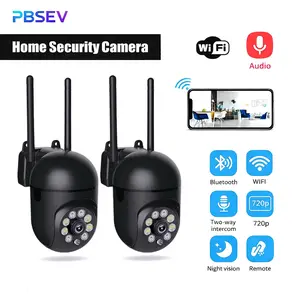 PBSEV 360° Home Security Camera 1080P HD with Color Night Vision Person & Motion Detection Two-Way Audio Indoor Outdoor Surveillance Bluetooth WiFi Connection