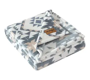 Wrangler Dakota Grey Plush-Fleece 50"X60" Throw