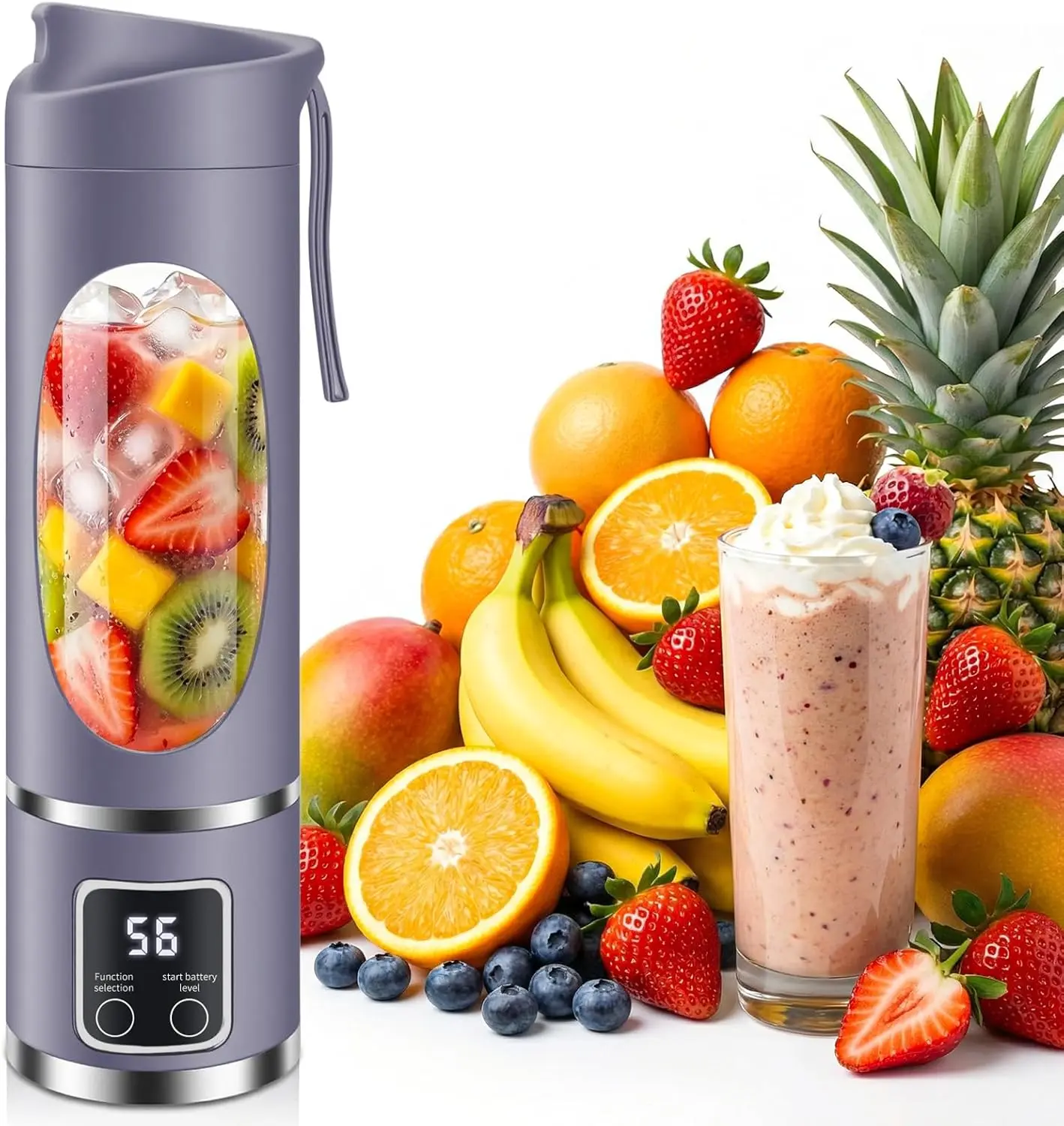 Multifunctional Juicer Machine - BPA-Free Food-Grade ABS + Stainless Steel Container, Portable Blender Cup, Rechargeable Fruit Juicer, USB-Handheld Ice-Crushing Mixer, Ideal for Travel & Fitness, Thoughtful Gift for Women (TikTok Shops Anniversary),father