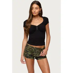 Kendra Hook & Eye Henley Top