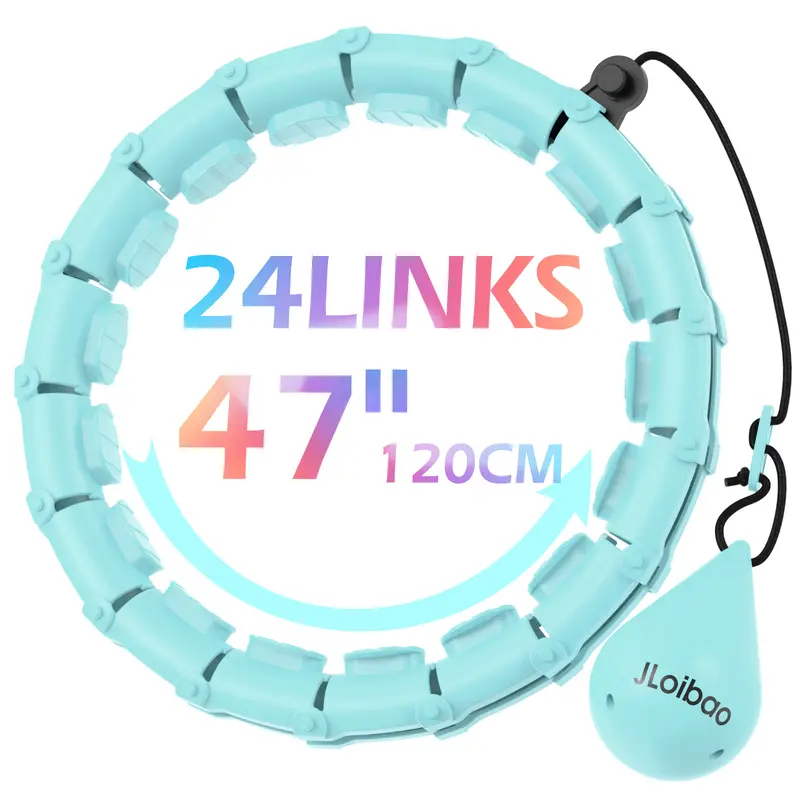 JLoibao Weighted Hula exercise Circle - 47in Home Workout Equipment, 24 Detachable Adjustable Links, Eco-Friendly ABS Smart Hoop for Adults’ Fit, Promotes Health