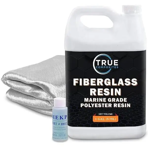 Polyester Resin and Chopped Strand Mat Fiberglass Kit with MEKP Hardener