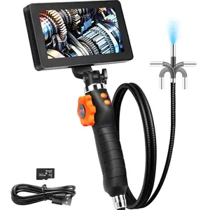 VEVOR Articulating Borescope Camera with Light, Two - Way Articulated Endoscope Inspection Camera with 6.4mm Tiny Lens, 5 IPS 1080P HD Screen, 8X Zoom, 8 LED Light Snake Camera for Automotive, PlumbingVEVOR Super Brand Day