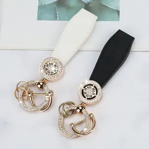 New Round Keychain with Diamond Decoration, Elegant Car Accessory, Fashion Metal Keyring, Universal Hanging Ornament, Stylish Motorcycle Key Chain, Fashionable Alloy Keychain, Rhinestone Keychain