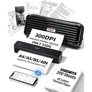 MT610Pro Portable Thermal Printer with Case &200 Sheets Paper, 300DPI  Mobile-Travel-Printers, Inkless--Small-Printer for  Use, Office, ,  Printers, Deep Black