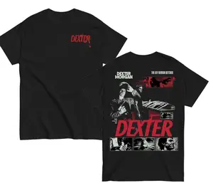 Dexter Morgan Graphic Tee - The Bay Harbor Butcher Edition, Perfect for Fans of the Series, Featuring Striking 2-Sides Artwork and Iconic Imagery