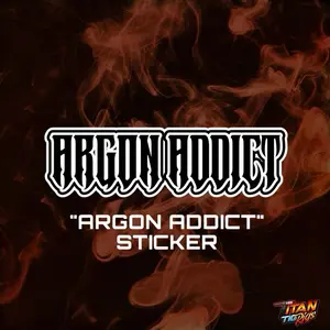 Argon Addict Die Cut Sticker, 4.5in X 1.4in - Black and White Text Graphic Decal for Scrapbooking, DIY Projects