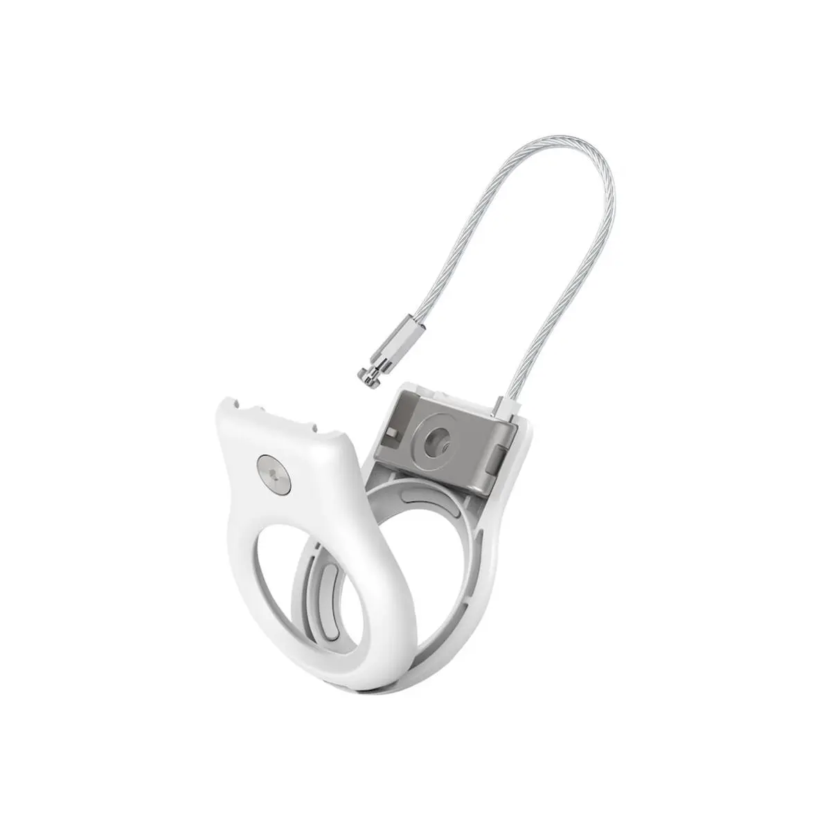 Belkin MSC009btWH Durable Secure Holder with Wire Cable for AirTag - White, Offers Reliable Protection