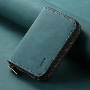 Card Storage Luxury Card Slot Faux Leather Magnet Zipper Mobile Phone Wallet For Unisex Relatives Friends And Elders Holiday Gift