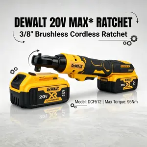 DEWALT DCF512 Ratchet 3/8 Inch 20V | Brushless 95Nm For Auto Repair,Multi-Purpose Ratchet Wrench Set,Compact Fieldmaster Multi-Tool,power tool,maximum torque