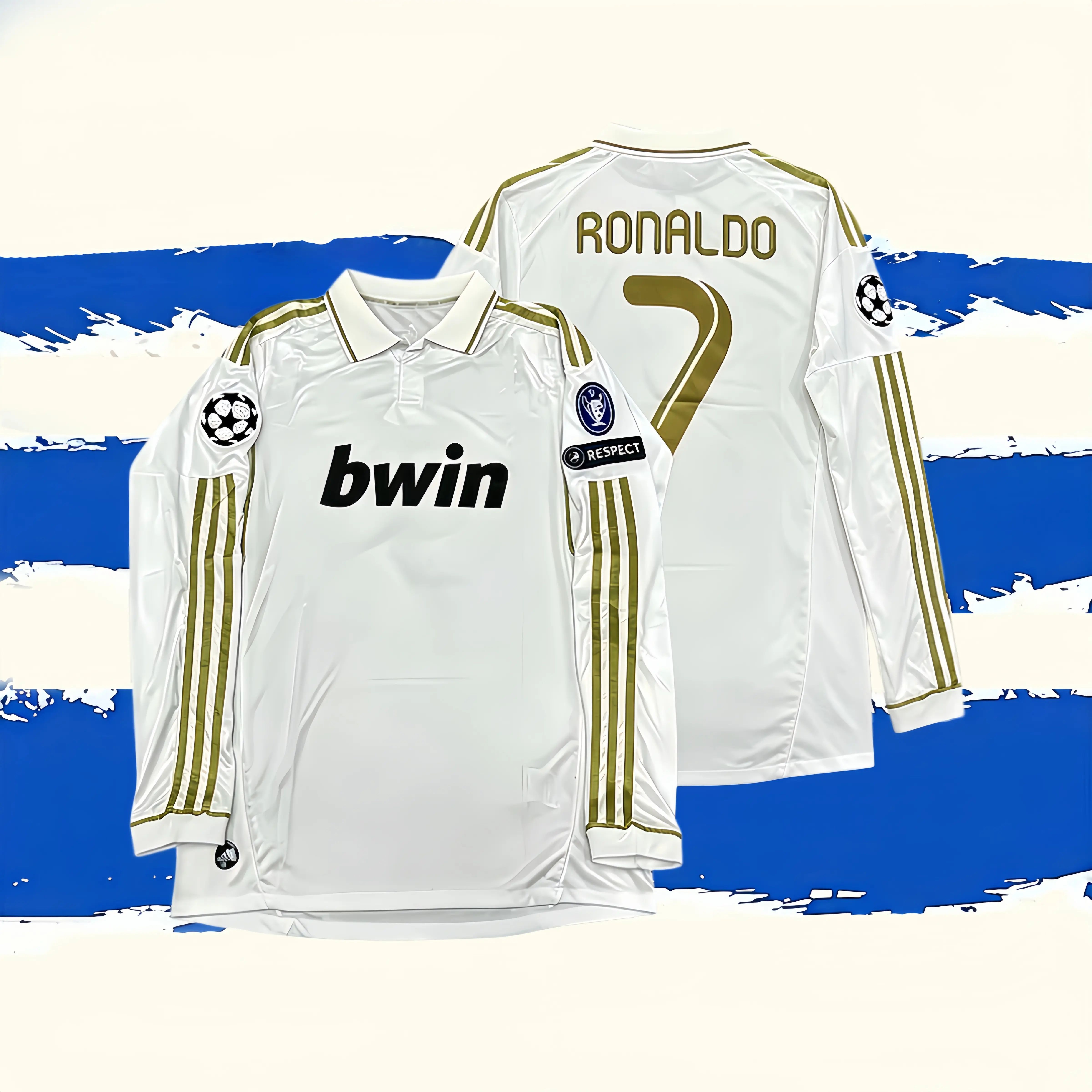 Ronaldo No.7 Home/Away Fan Edition Retro Long-Sleeve Football Jersey