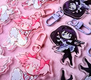 Acrylic Keychain of Madoka + Homura from Puella Magi Madoka Magica.