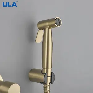 ULA Golden Bidet Faucet Stainless Steel Handheld Bidet Sprayer Set Black Toilet Faucet Single Cold Water Shower Head Accessories