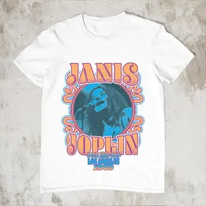 Janis Joplin 70s Retro Tee Classic Rock Legend Shirt Boho Style Unisex Gift