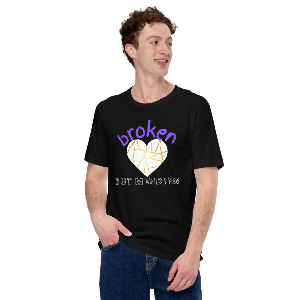 Men's Kintsugi Graphic T-Shirt - Short-Sleeve Round Neck Top with Repair Motif in Soft, Breathable, Pre-shrunk Cotton, Casual Wear, Breathable Fabric, Menswear, Tshirt, Shortsleeve, Pre-Shrunken, None