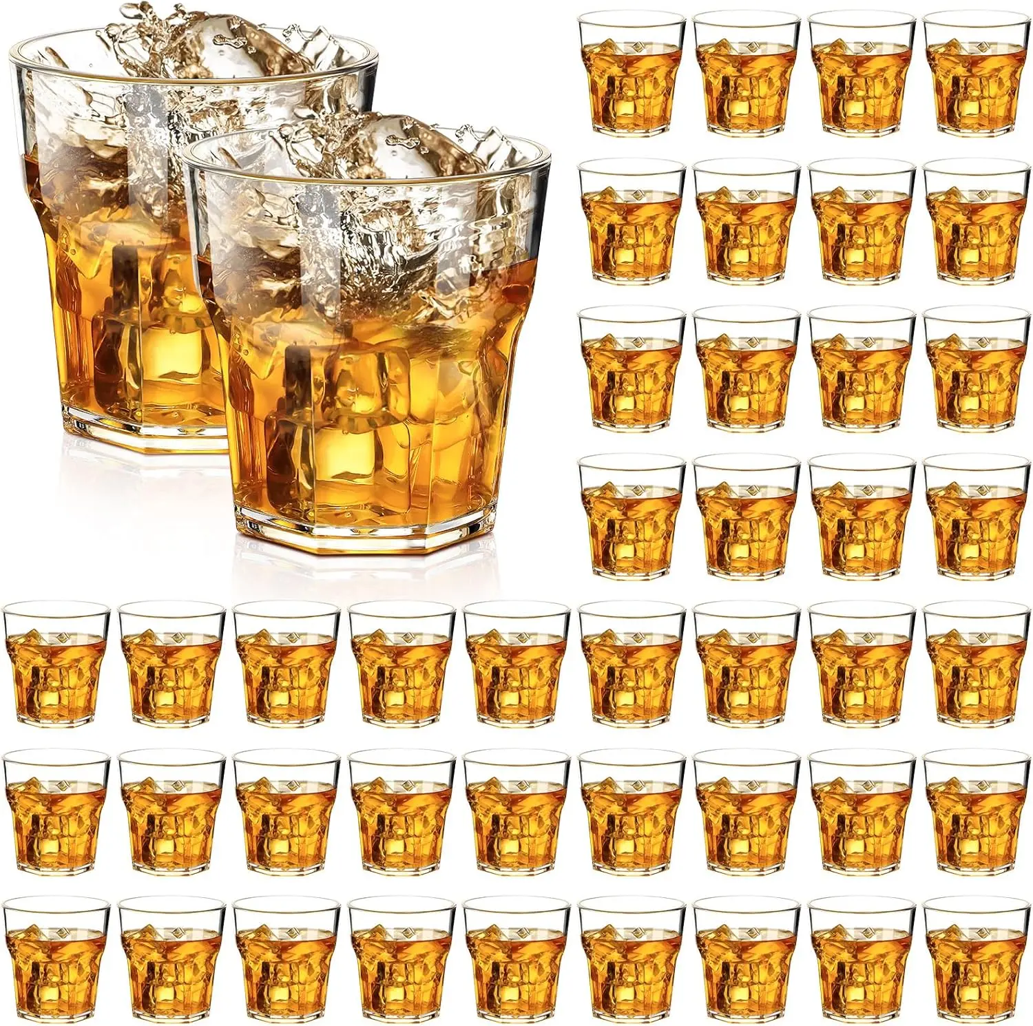 50 Pcs 3 oz Unbreakable Acrylic Shot Glasses Bulk - Clear Stackable Small Whiskey Glasses | Mini Beer Mugs for Bars, Vodka, Wine & Mixed Drinks