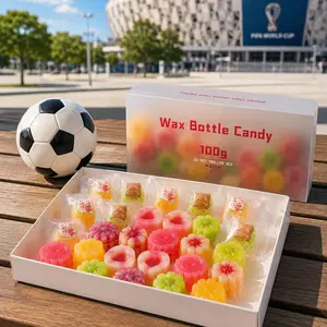 Honey apple scented wax bottle candy gift set, 3.5 oz box, retro mini beverage summer snack candy, jelly filling for chewing, sweet candy gift.