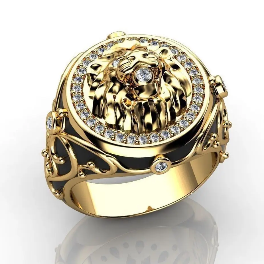 Zircon Inlaid Lion Ring - BL1