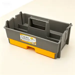 Heavy Duty Storage Tote,Large Capacity Organizer,Portable Tool Box with Locking Handle,Collapsible Design,Removable Tray.