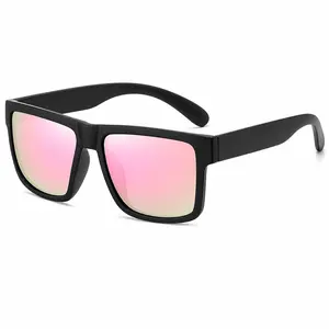 2026 New Hot-Selling Sunglasses for Women Men, Square Black Frame Pink Mirrored Lens Shades for Driving Beach Travel Summer