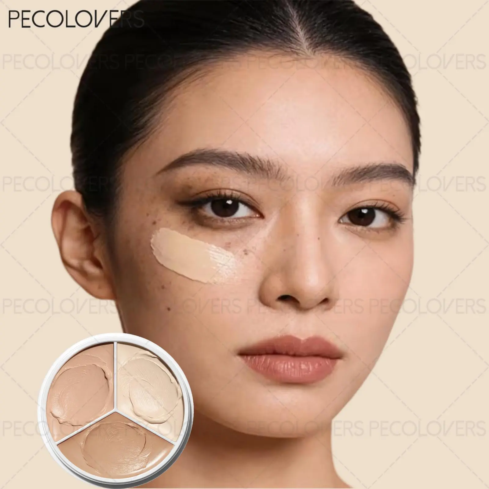 1PC 3-Color Concealer Palette ，Waterproof, Long-Lasting Coverage for Marks, Strong Coverage for Freckles And Dark Circles - Beauty Makeup Tools
