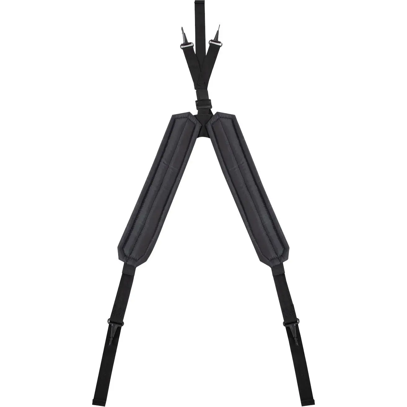 Army Style GI Military Work Safety Suspenders, Black Mil-Spec Y LC-1 Regular Nylon Web Adjustable Padded Shoulder Straps, Load-Bearing Clip-Equipped Safety Gear