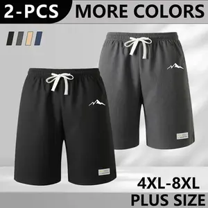 4XL–8XL Plus Size Men’s Summer Loose Casual Shorts, Straight-Cut Shorts Made from Premium Waffle Fabric for Men, Extra Wide Fit, Breathable and Comfortable, Adjustable Elastic Waist Drawstring, Suitable for Home Lounging, Daily Commuting, and Casual Sport