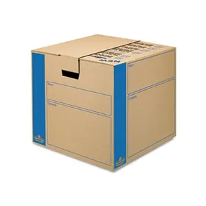 Bankers Box 0062801 SmoothMove Extra-Strength Medium Moving Storage Box with Foldable Cover, Home Organiser, 18w x 18d x 16h Kraft Storage Bin, Boxes Foldable Cover Storage