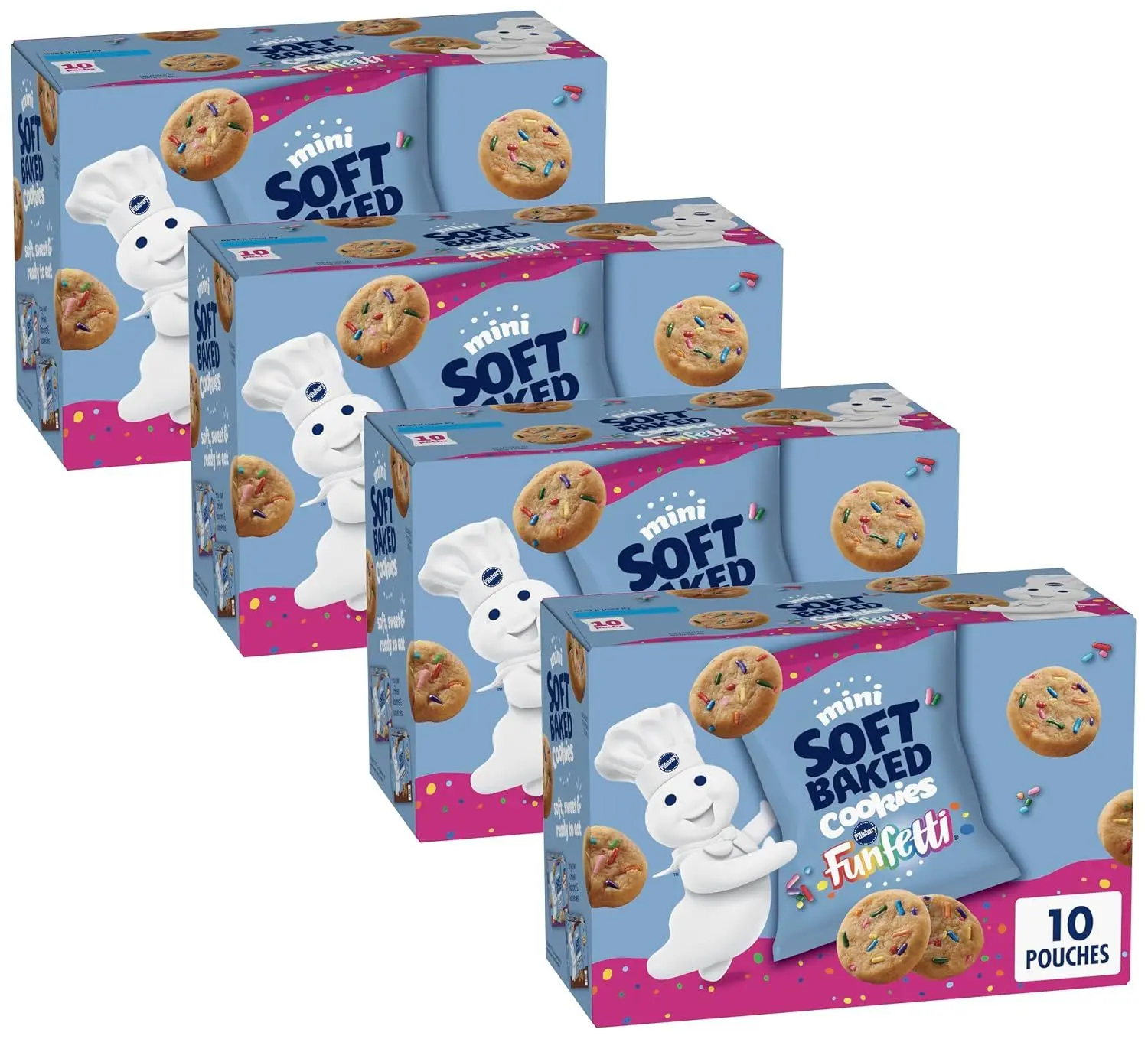 Pillsbury Mini Soft Baked Cookies, Chocolate Chip, Snack Bags, 10 Ct, 10 oz