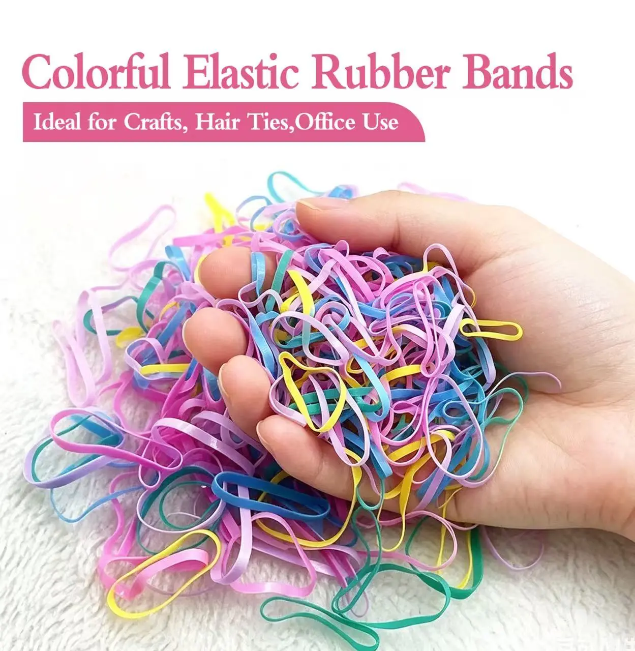 Free Gifts Color shipped at random, mixed candy colors. Colorful Elastic Rubber Hair Ties, Baby Toddler Hair Bands, Multifunctional Hair Elastics for Kids Girls, Craft & Office Binding Supplies