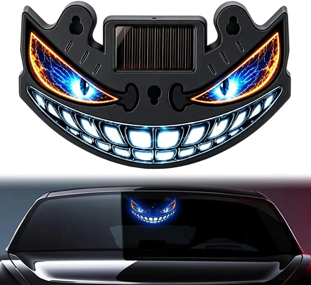Solar Demon Eye LED Car Window Light，Wireless LED Accent Glow for Night Drive & Car Meets