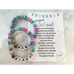 First Day of School Bracelet Set | Mommy and Me Bracelet | Kindergarten Bracelet | Back to School | First Day of Preschool | Heart