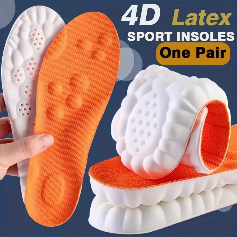 4D Cloud Technology Foam Shoe Insoles for Men - All Seasons, Lightweight U-Shaped Arch Support, Shock Absorb Cushion Pads for Work & Run Shoes, Work Boots, Footwear, Unisex, Memory Foam, Athletic, Extended Standing, Soft, Arch Support Sports Shoe Accessor