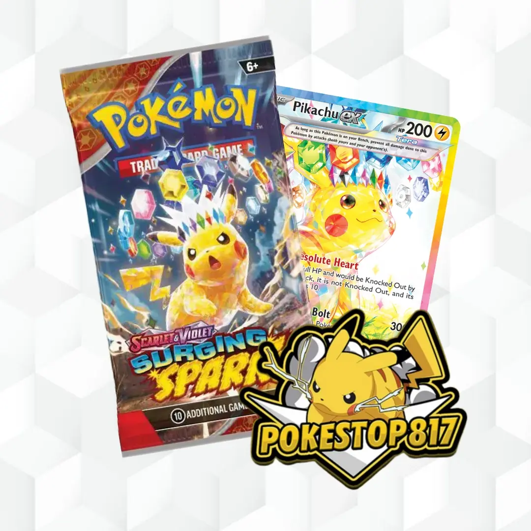 Surging Sparks (ENG): Pokmon Booster Pack/ETB - TikTok Shop Surging Sparks (ENG): Pokmon Booster Pack/ETB - TikTok Shop