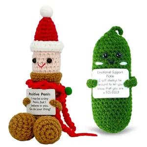 Cute Knitted Dolls, Humorous Funny Gifts, Positive Energy Decorations for Living Space, Model Xinghao, No Ca Prop 65 Warning