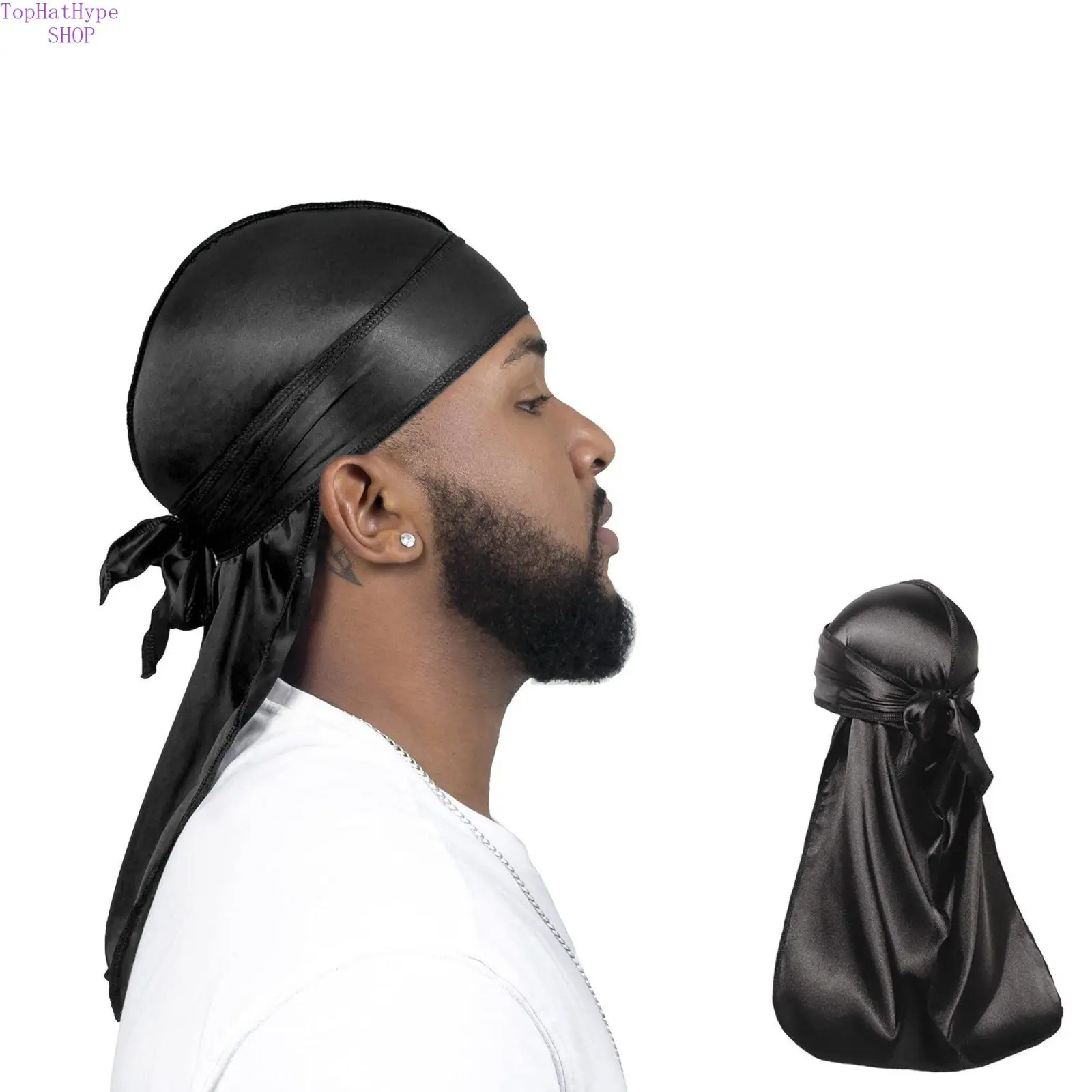 Premium Silky Satin Durag Hat for Men, Soft Breathable Lightweight Head Wrap Hat, Fashion Pirate-Style Do Rag, Ideal for Cycling & Daily Wear, Perfect Father's Day Gift, Durag Hats, Head Wrap Hats