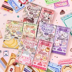 PRSTINCOL DIY Craft Kit Pixel Sticker Game Book - 3 Themes Bead-Style Sticker Album for Journal, Scrapbook (Food, Pets, Characters, Antique Designs), Three Themes