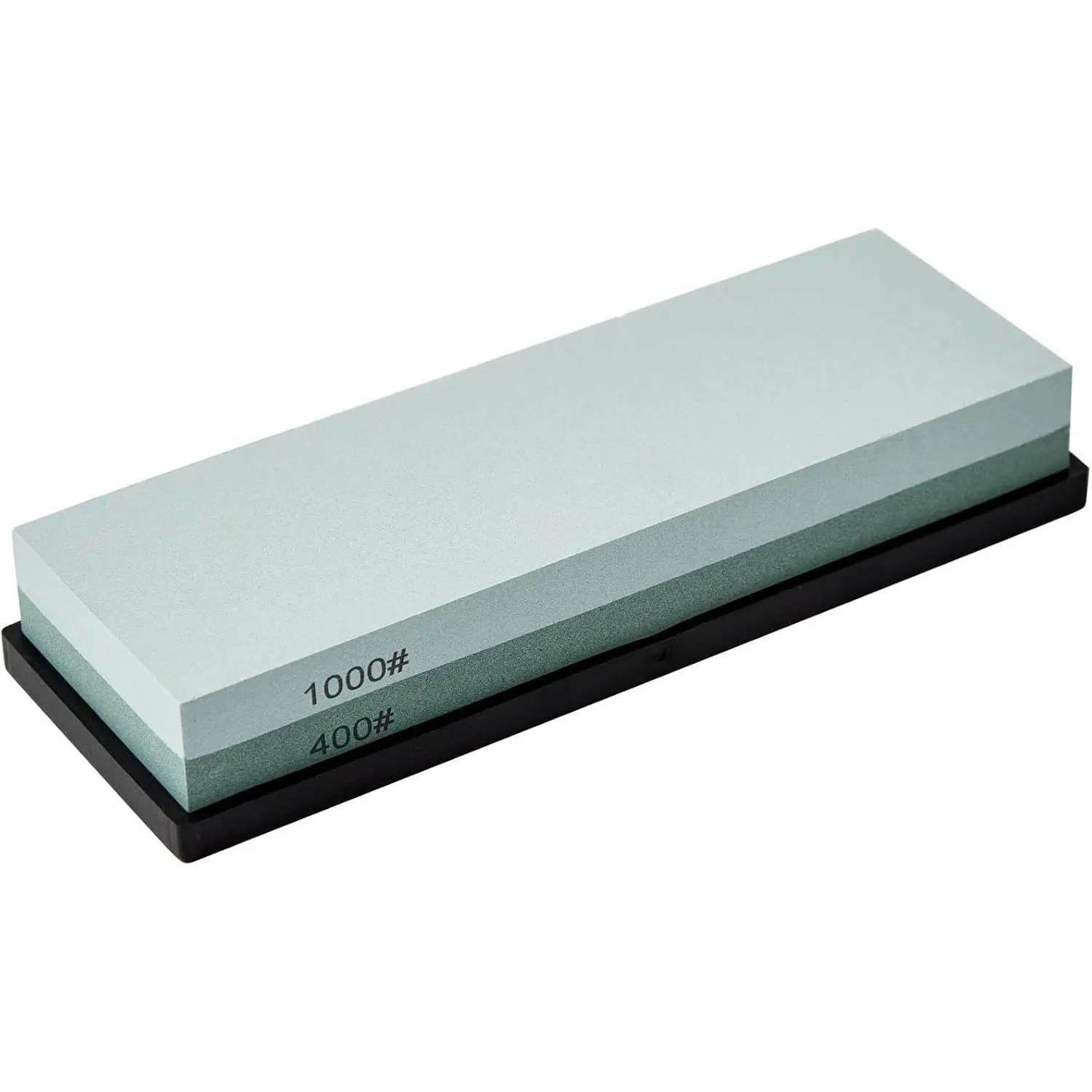 Sharpening stone with non-slip rubber base, 400/1000 grit high-quality sharpening stone, double-sided kitchen knife sharpener, manual water-powered sharpening stone