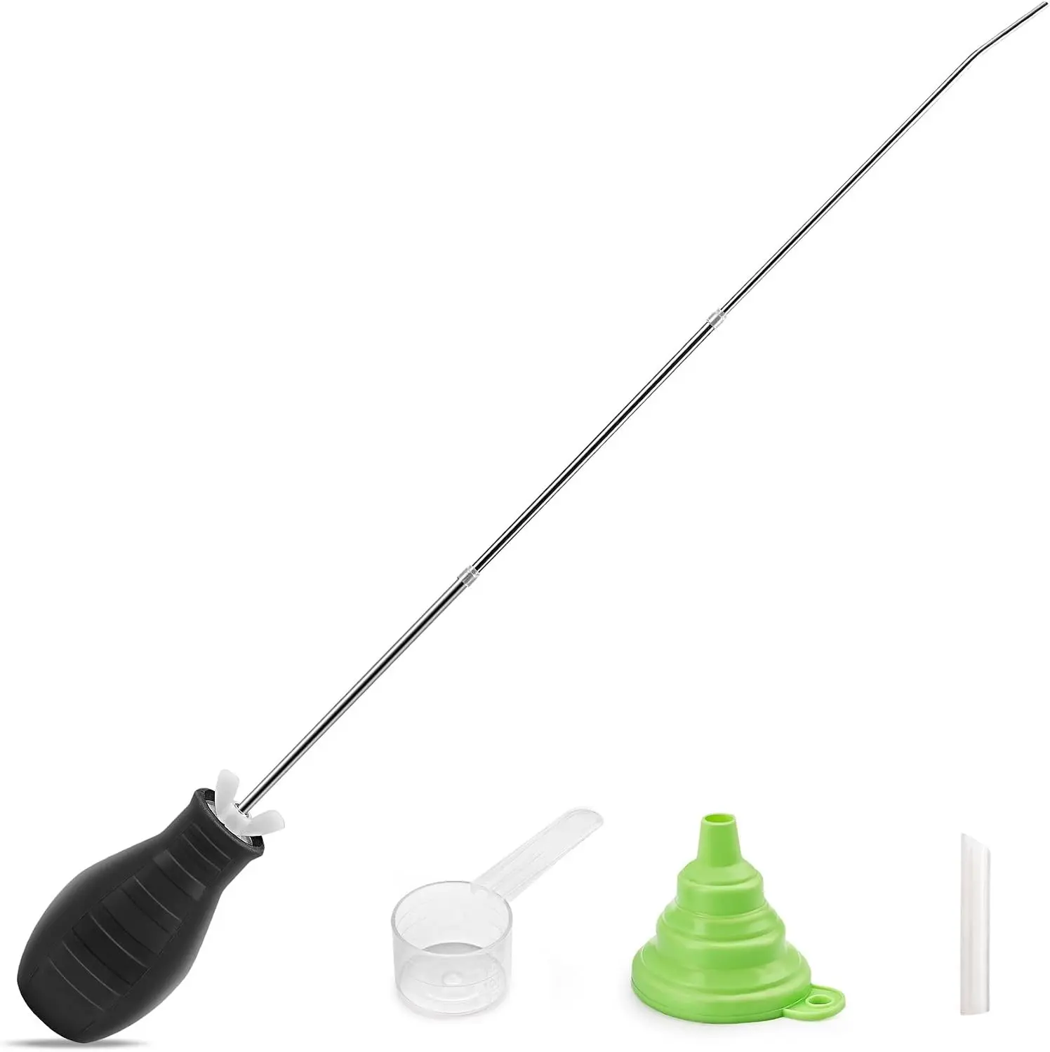 Diatomaceous Earth Bulb Duster Powder Applicator, with Long Tubes | Extension Nozzle from 5'' to 22", Garden & Indoor, Large Wasp Insect Treatment Spreader / Puffer/ Spray Bottle