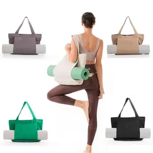 Premium Canvas Yoga & Pilates Mat Bag, Tote Shoulder Bag for Gym, Travel & Outdoor Exercise Gear