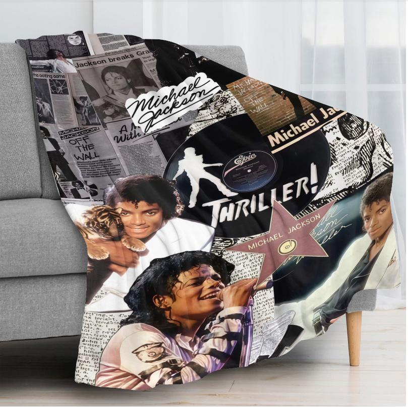 Renowned musician Flannel Blanket, the amusing Michael Blanket, soft and comfortable, suitable for sofas, beds, camping and traveling - in a modern style. A gift for music lovers.