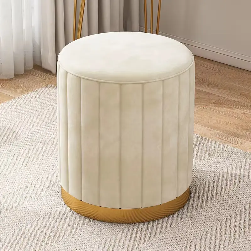 Modern Stool Minimalist Fabric Ottoman Stool Chair for Home Bedroom Hotel School Leisure Facilities Furniture