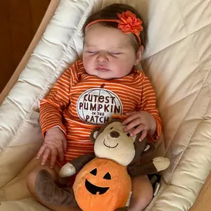 50cm 20inch Soft Vinyl Asleep Reborn Baby Art Baby Doll Toy for Girl Lifelike 3D Skin with Visible Veins Kid Gift Alive