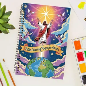 Jesus Themed Adult Coloring Book, Devotional Coloring Book, 30 Unique Designs Spiral Bound Art Book for Mindfulness and Relaxation, Ideal Gift for Teens, Men and Women