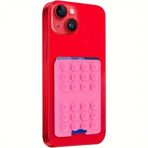 2 Pcs Silicone Phone Wallet with Suction Cup，Waterproof Stick-On Card Holder for Smartphones-Suction Grip Phone Card Holder